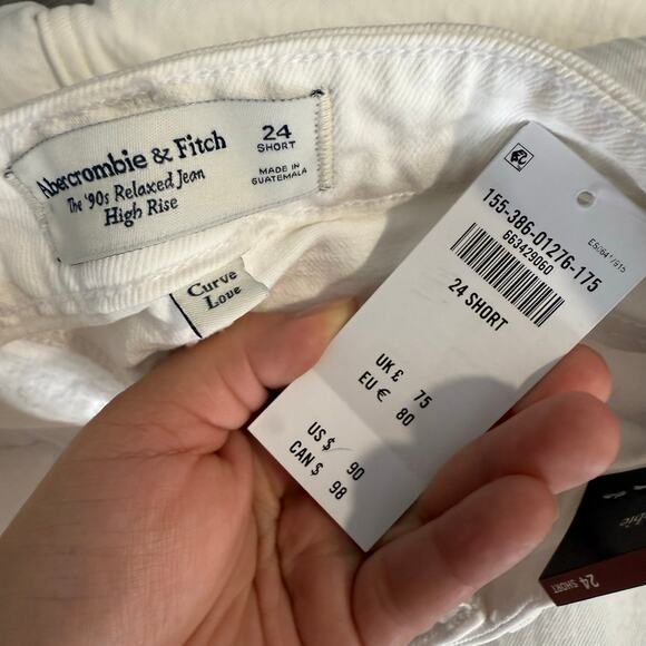 Abercrombie and Fitch Curve Love High Rise The 90s Relaxed Jean, 24 Short - Picture 6 of 6